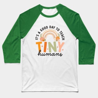 Retro Boho Preschool Teacher Quote Baseball T-Shirt